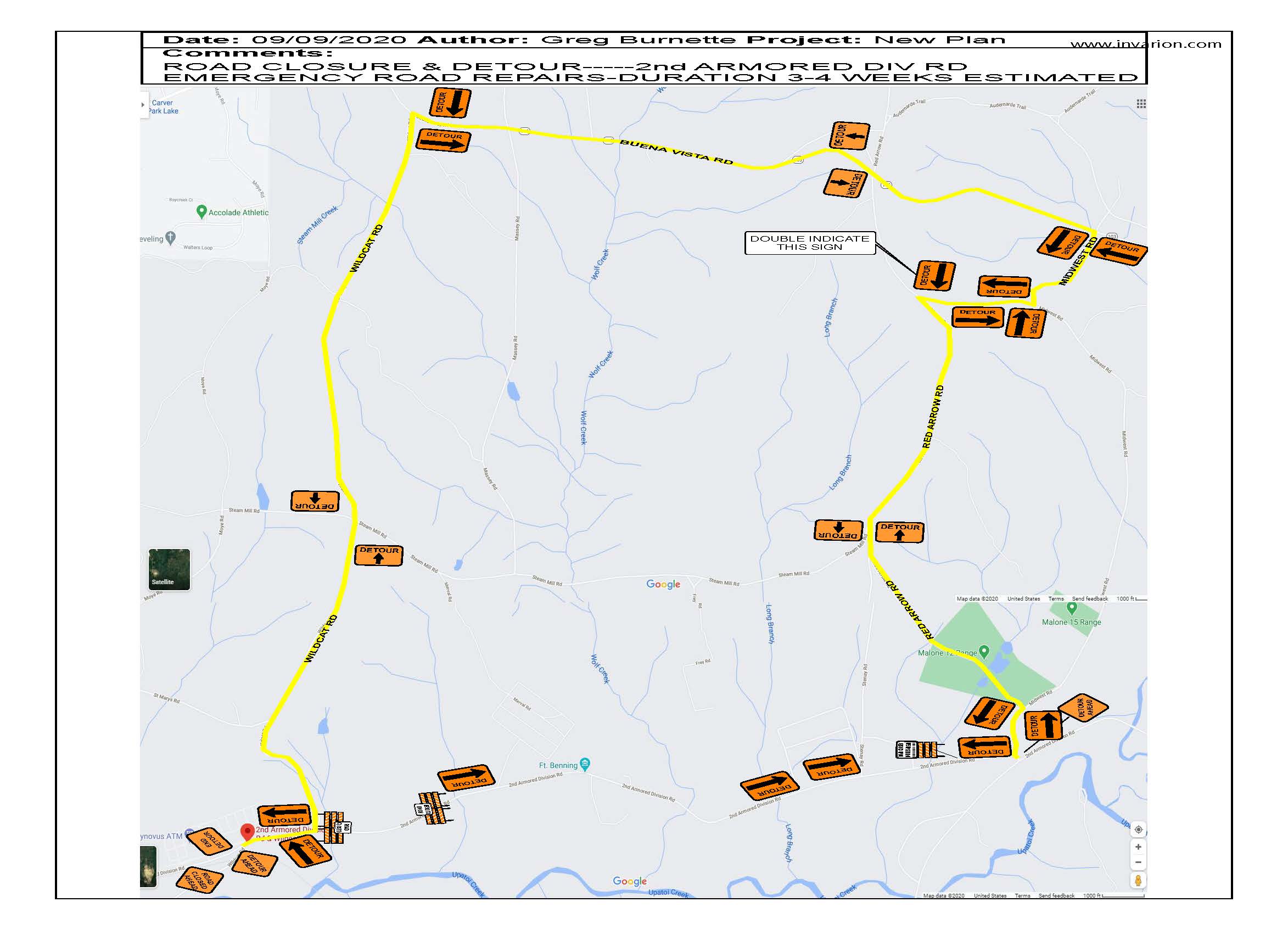 Road Closure map